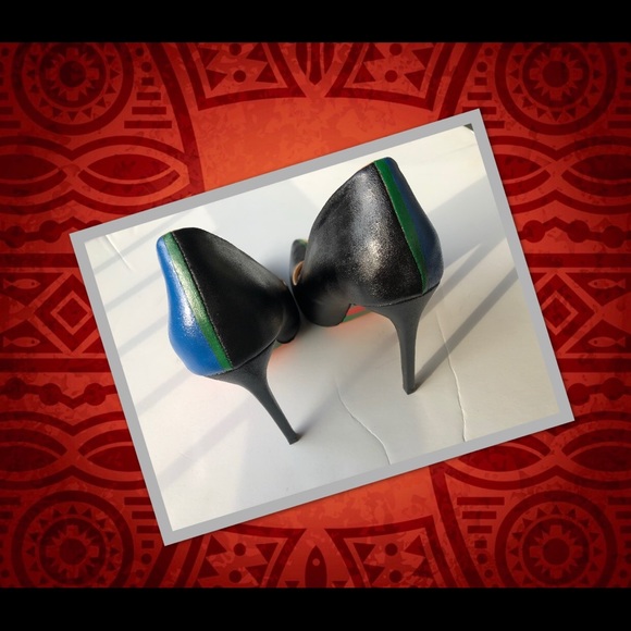Women’s Custom Tribal Multi-Colored Pointy Heels - Picture 4 of 8